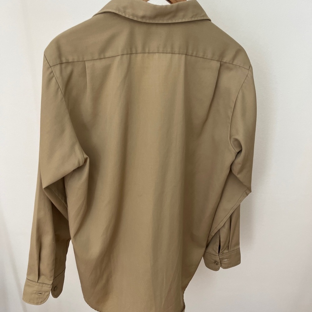 Vintaeg Lee-Prest Chetopa Work Shirt - Twill Long Sleeve Tan Button Up Size 16M - Picture 3 of 4